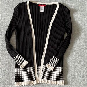 AK anna klein Black and Cream Women's Sweater size M